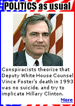 While the U.S. Park Police studied the body, Foster's office at the White House was being looted. The Secret Service watched as boxes of papers were removed from Vincent Foster's office before the Park Police showed up to seal it.